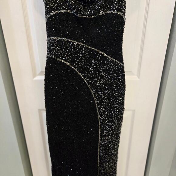 Chaudry Silk Beaded Gown black tie Elegant Whimsigoth Dark Feminine Fairy Grunge - Picture 16 of 16